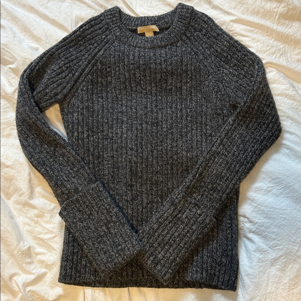 Michael Kors Collection Wool Cashmere Ribbed Sweater Cuffed Sleeves